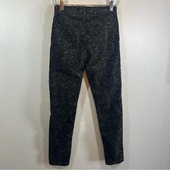 ANTHROPOLOGIE AG Adriano Goldschmied Velvet Paisley High Rise Stevie Ankle Pants - Picture 9 of 14